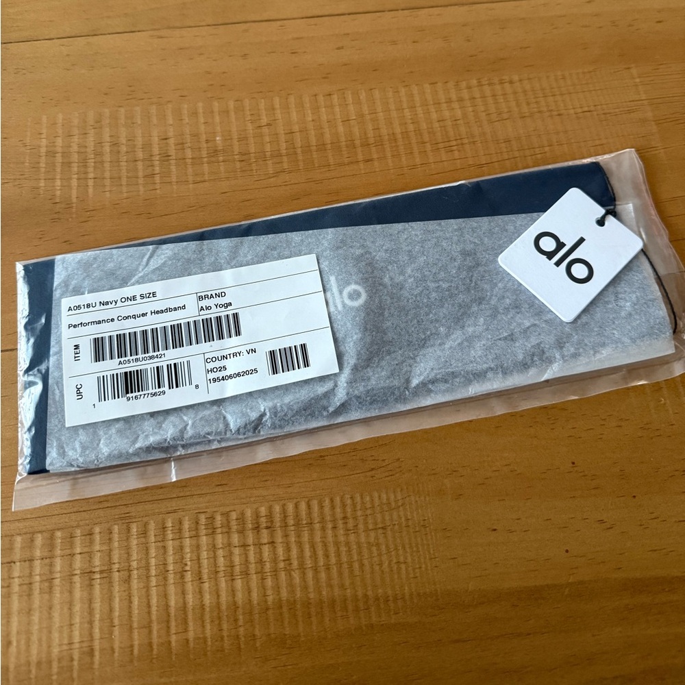 Alo Yoga Performance Conquer Headband Navy Brand New In Bag One Size